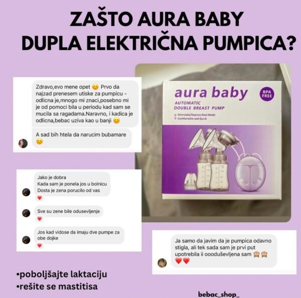 Dupla električna pumpica za izmlazavanje AURA BABY