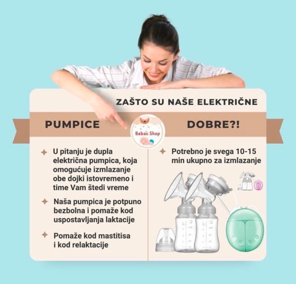 Dupla električna pumpica za izmlazavanje AURA BABY